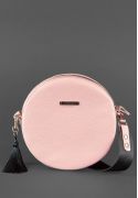 Фото Круглая кожаная женская сумочка Tablet розовая
